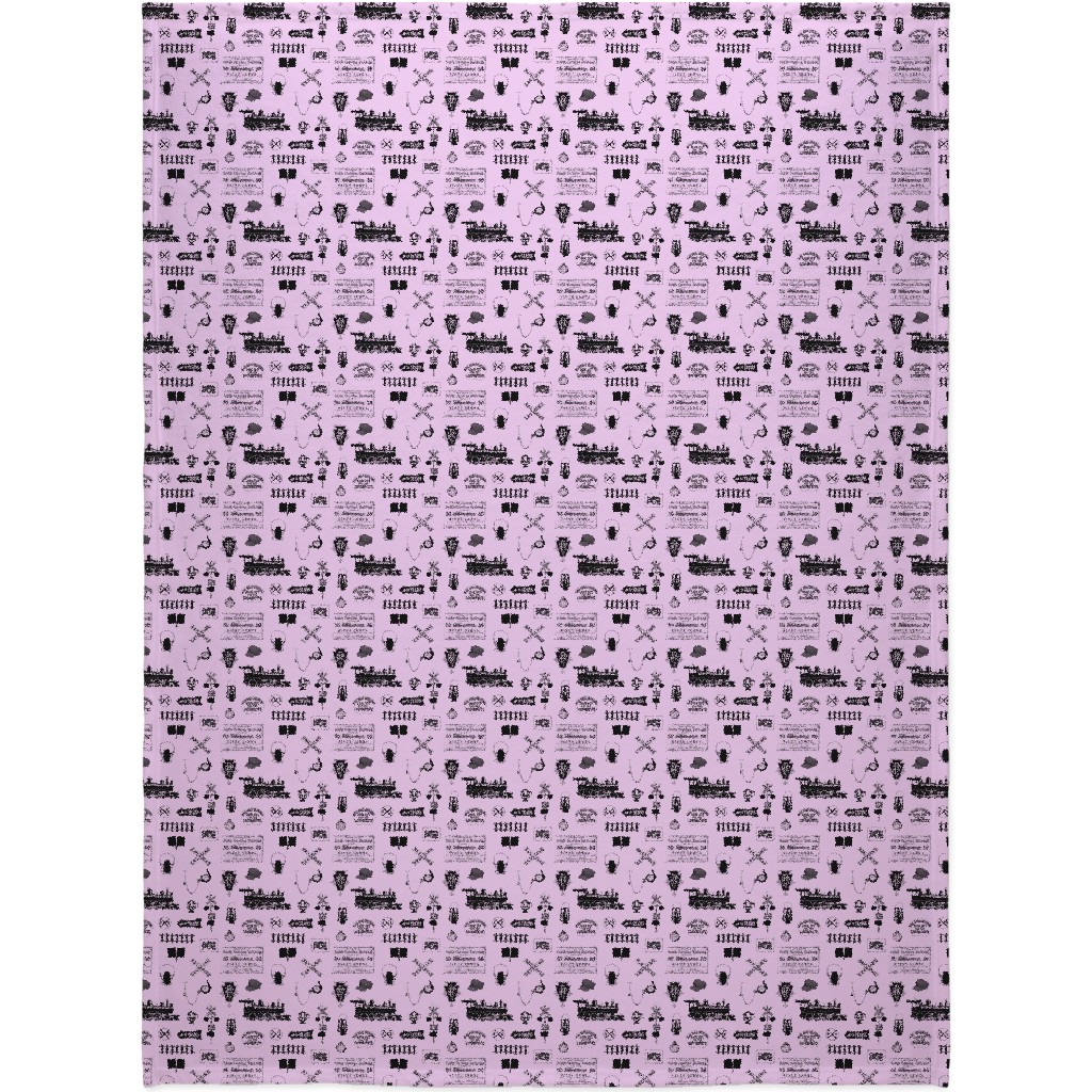 Railroad Blanket, Sherpa, 60x80, Pink, Penelope