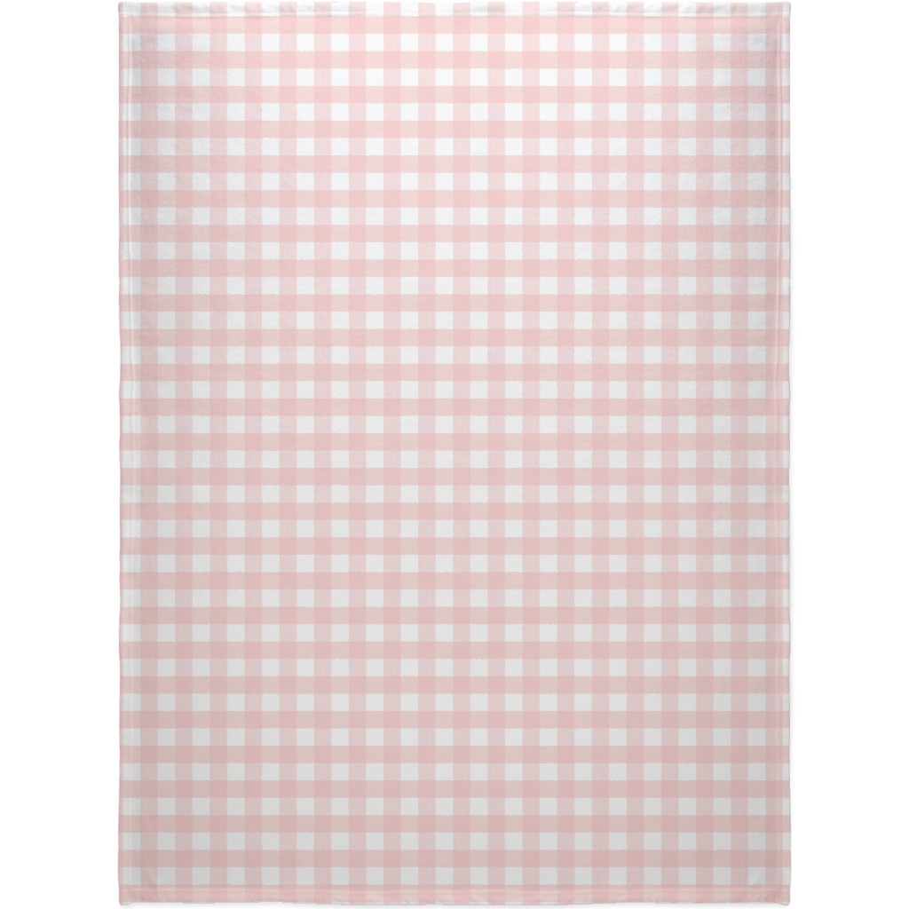 Cross Hatch Plaid Blanket, Sherpa, 60x80, Pink, Pearl