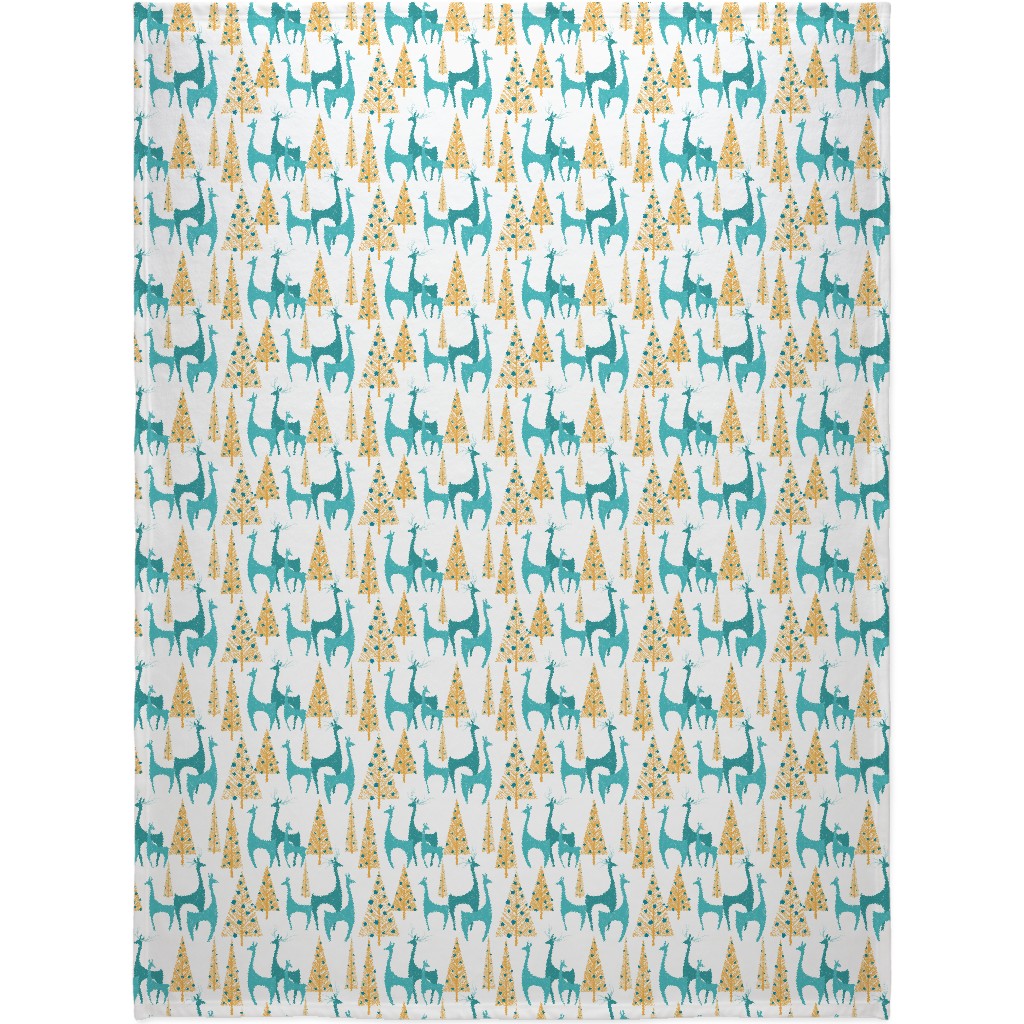 Christmas Morning Deer Blanket, Sherpa, 60x80, Multicolor