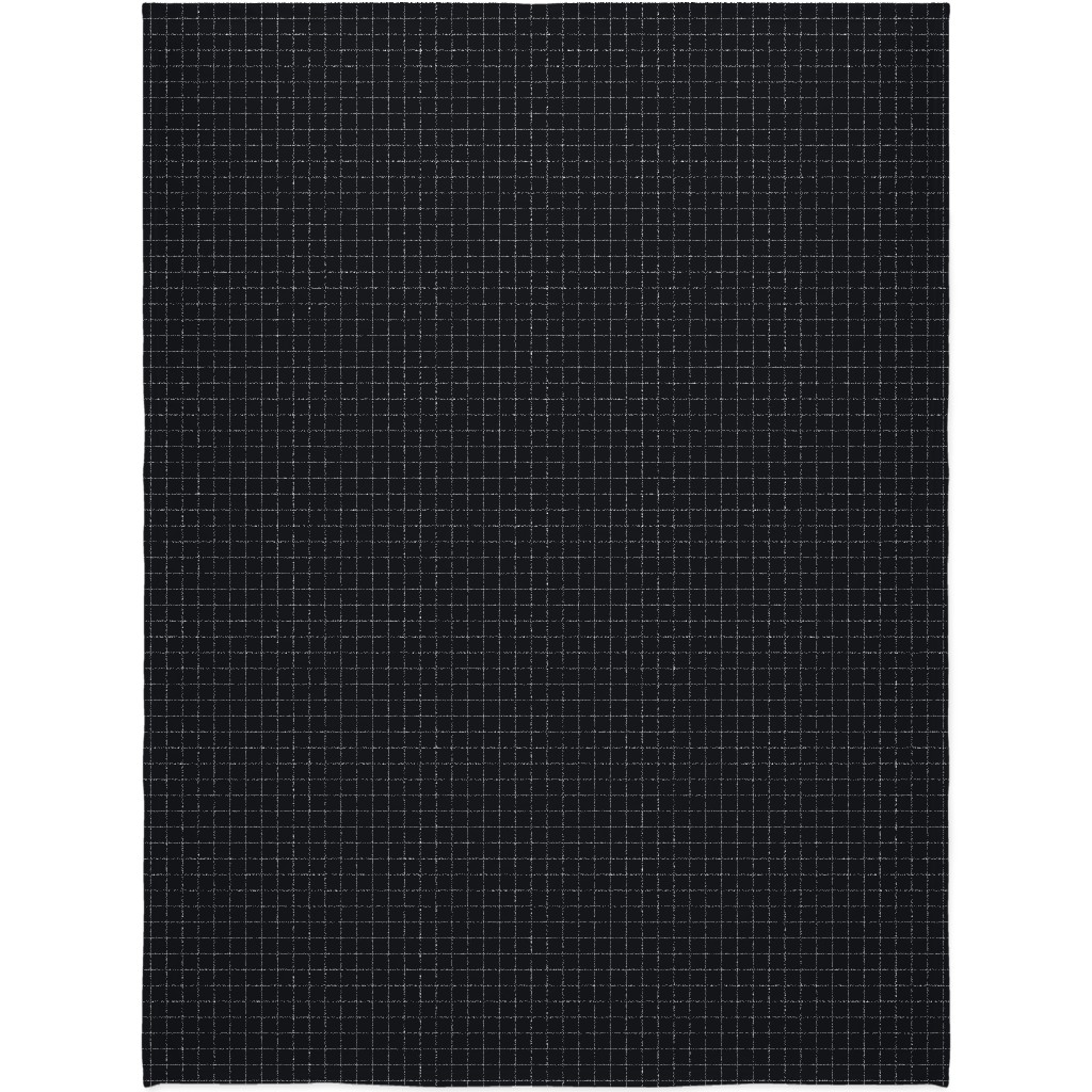 Grid - Black Ad White Blanket, Sherpa, 60x80, Black