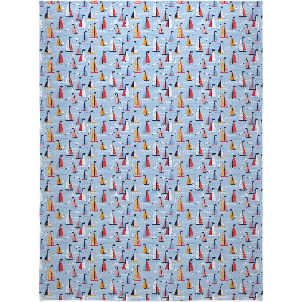 Regatta Blanket, Sherpa, 60x80, Blue, True Blue