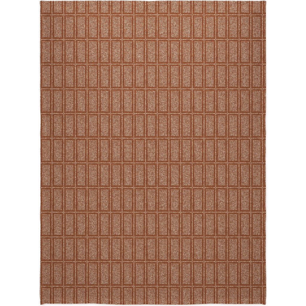 Dotty Boho Geometric - Ginger Blanket, Sherpa, 60x80, Orange, Orange