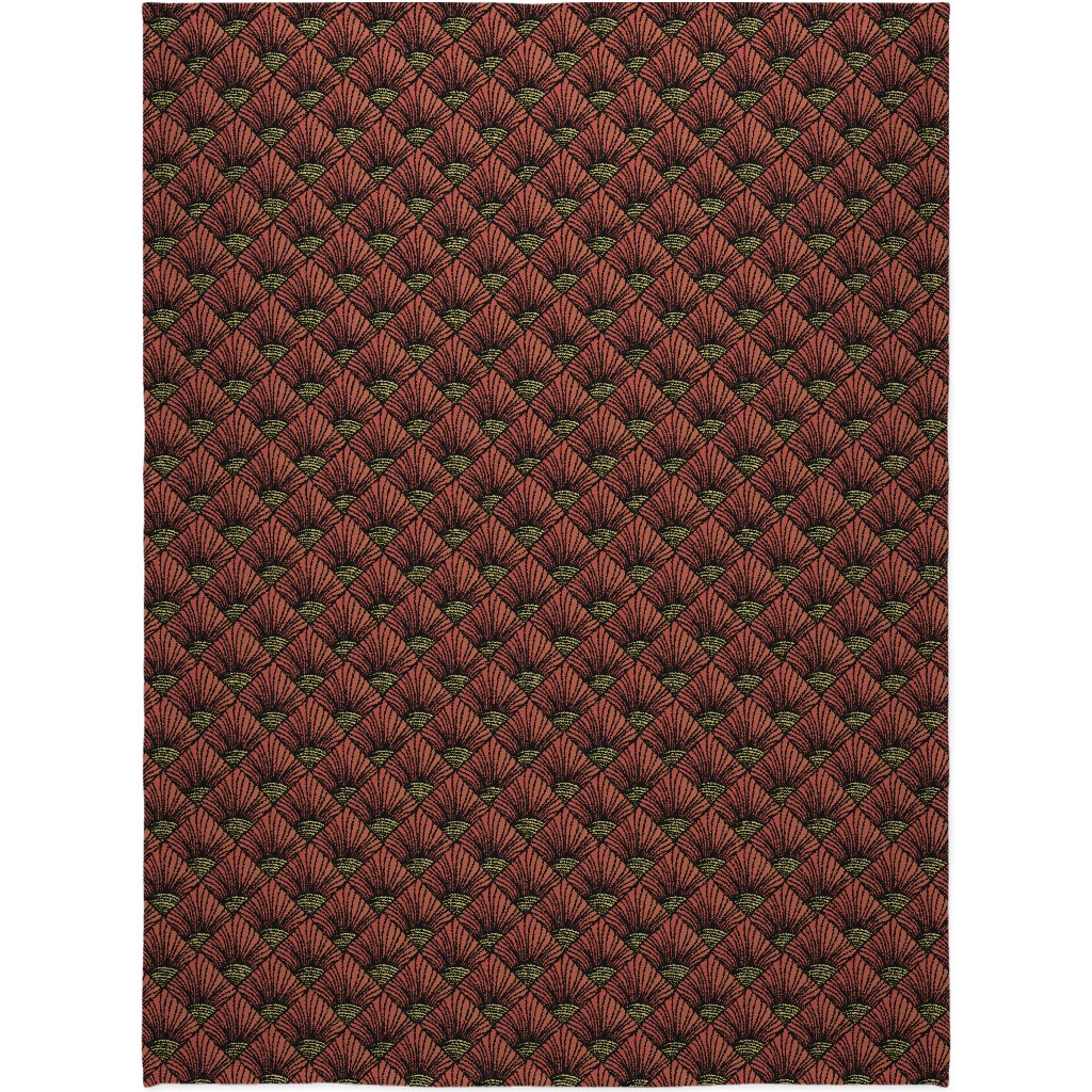 Art Deco Sunrise Blanket, Sherpa, 60x80, Red
