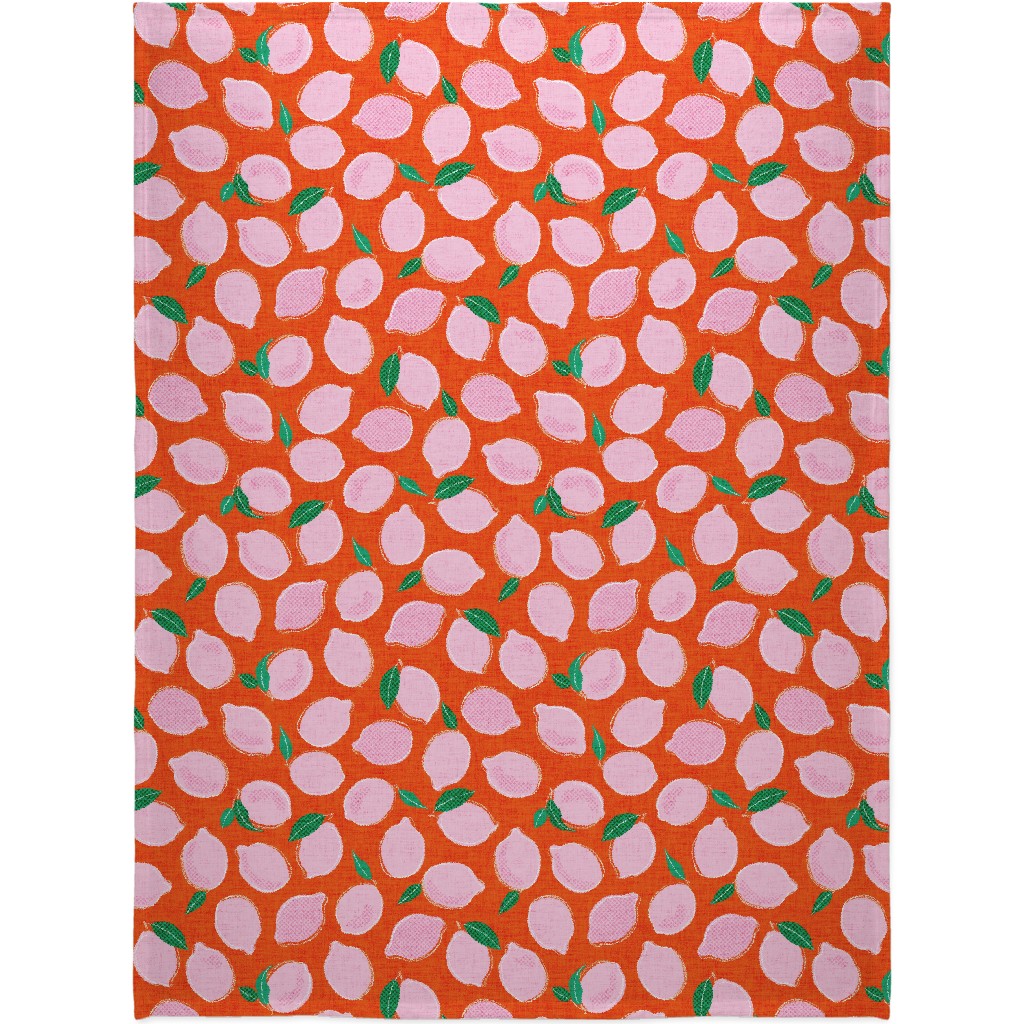 Lemon Pop - Blood Orange and Cotton Candy Blanket, Sherpa, 60x80, Pink