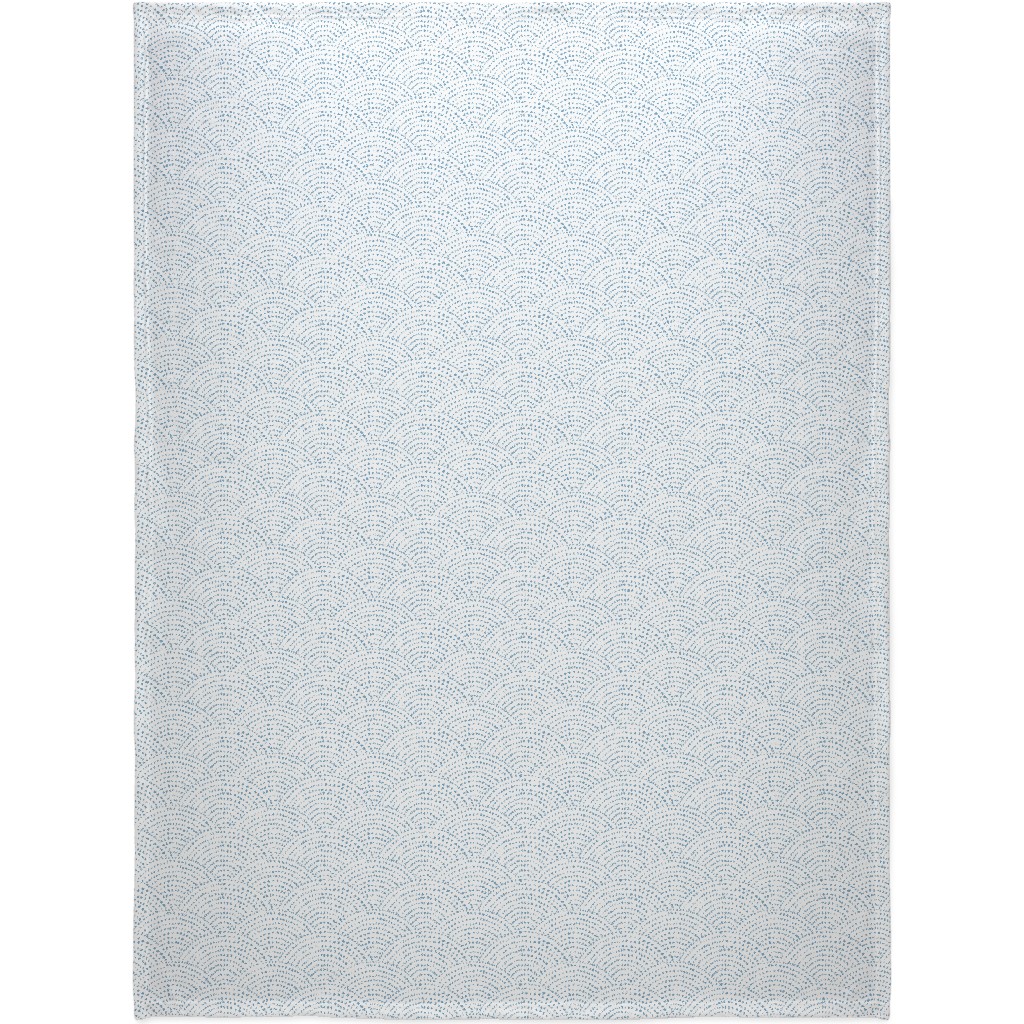 Ink Dot Scales Blanket, Sherpa, 60x80, Blue, Air
