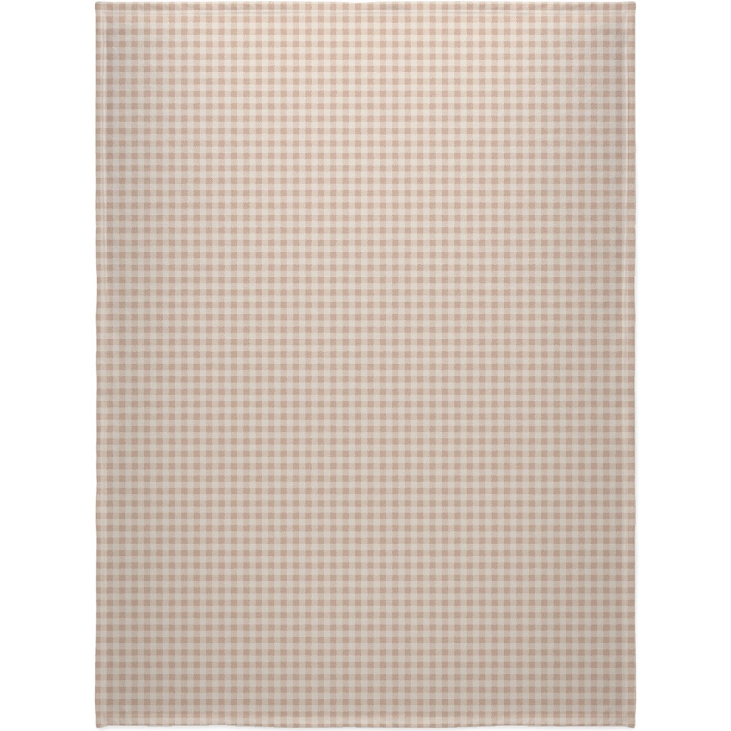Gingham in Dusty Blush Pinks Blanket, Sherpa, 60x80, Pink, Bright Pink