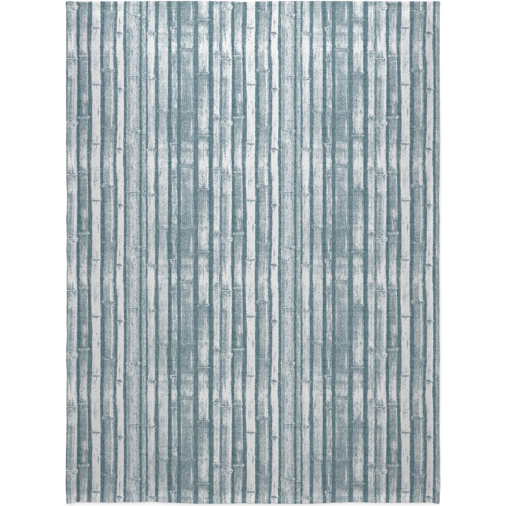 Bamboo - Grey Blanket, Sherpa, 60x80, Blue, True Blue