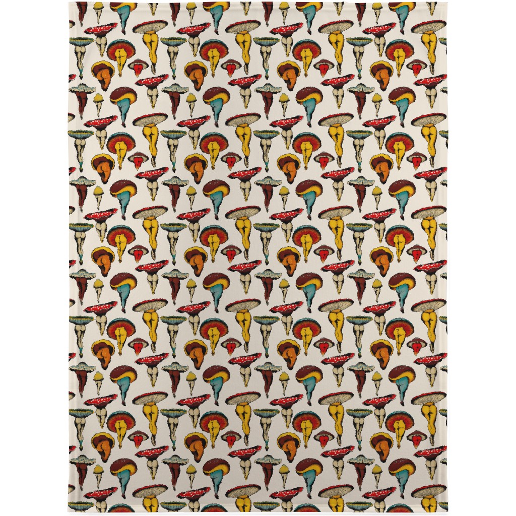 Sexy Mushrooms Blanket, Fleece, 30x40, Multicolor
