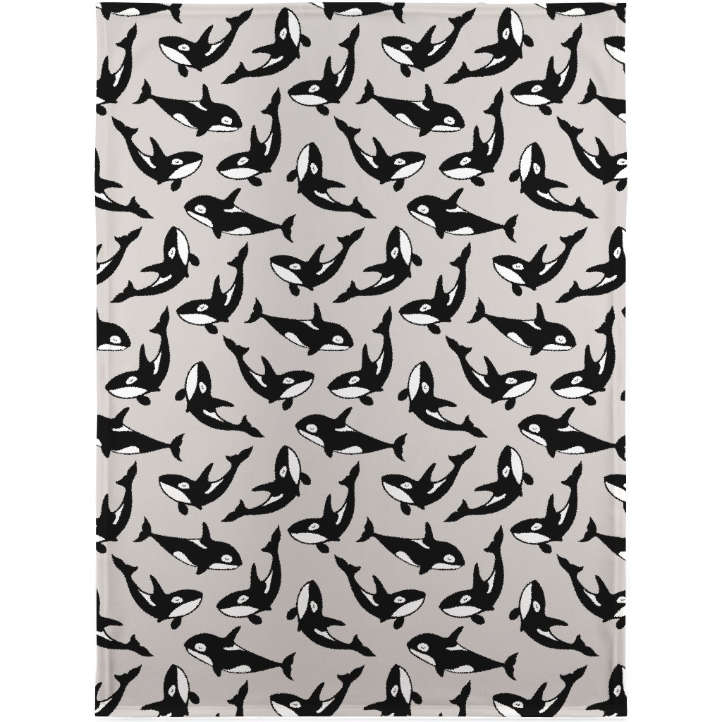Orca Blanket, Fleece, 30x40, Beige, Smoke