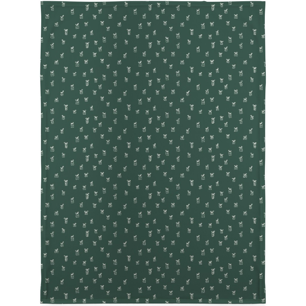 Christmas Presents on Green Blanket, Fleece, 30x40, Green, Classic Green