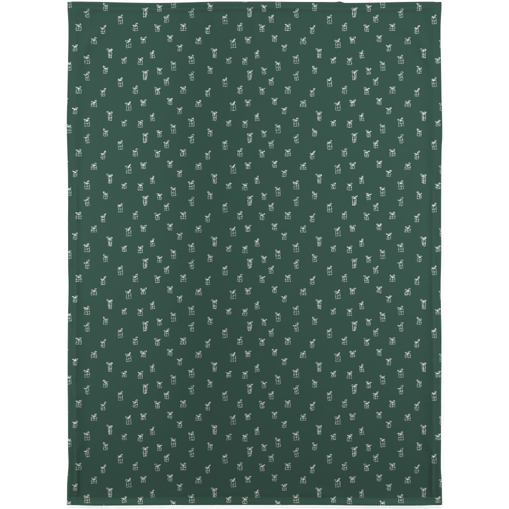 Christmas Presents on Green Blanket, Fleece, 30x40, Green