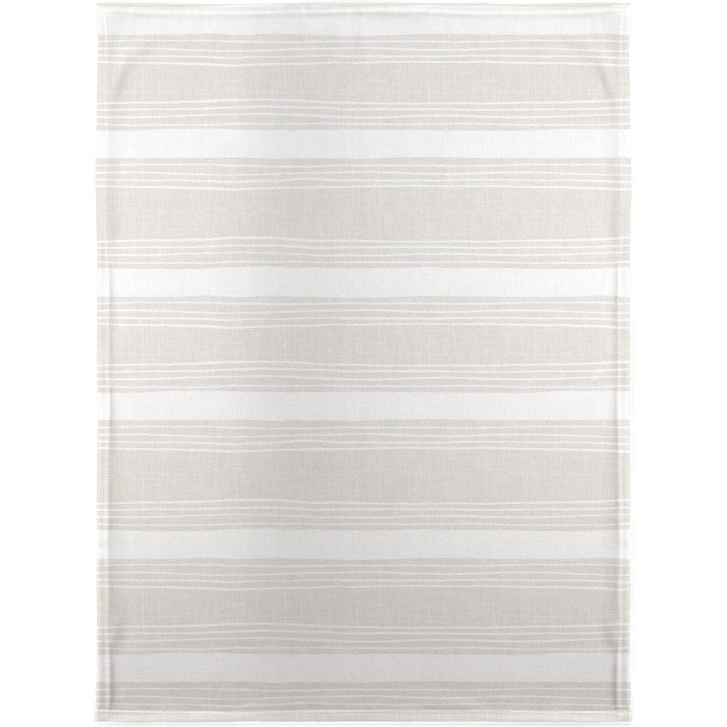 Rustic Stripe - Taupe Blanket, Fleece, 30x40, Beige