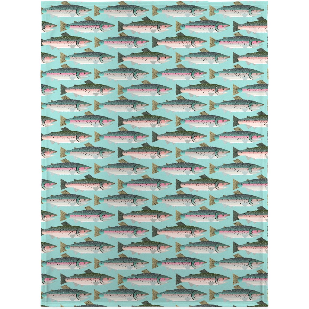 Trout Fishing Blanket, Fleece, 30x40, Multicolor, Frost