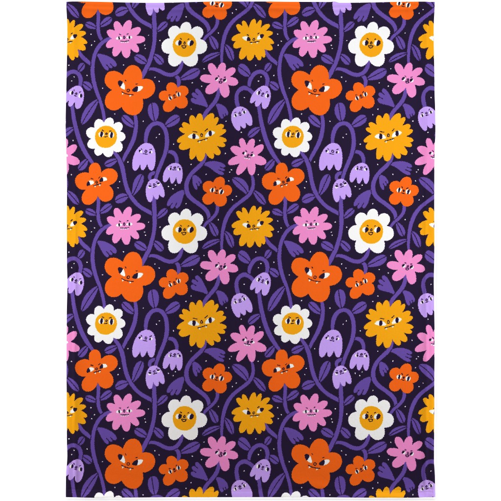 Extremely Wicked and Shockingly Evil Halloween Garden - Purple Blanket, Fleece, 30x40, Purple