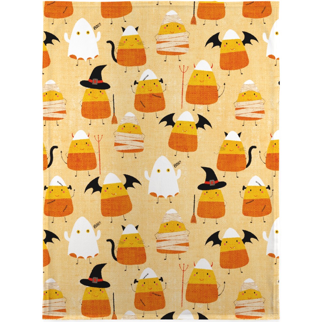 Candy Corn Characters - Multi Blanket, Fleece, 30x40, Orange, Orange