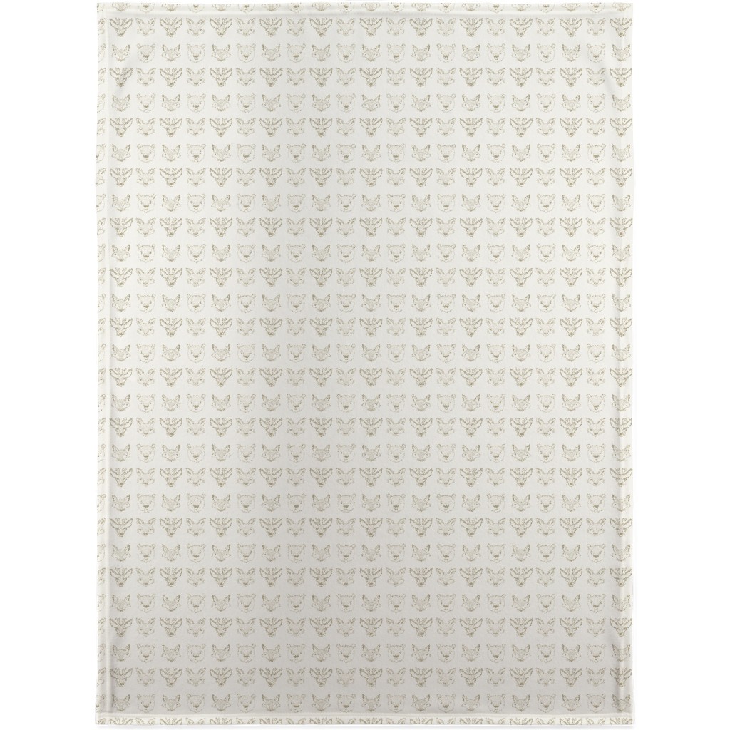 Forest Friends - Neutral Blanket, Fleece, 30x40, Beige