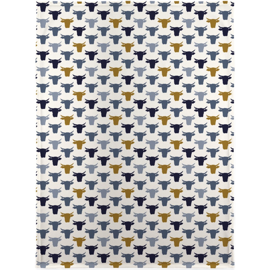Cows Blanket, Fleece, 30x40, Blue, Silver Lake