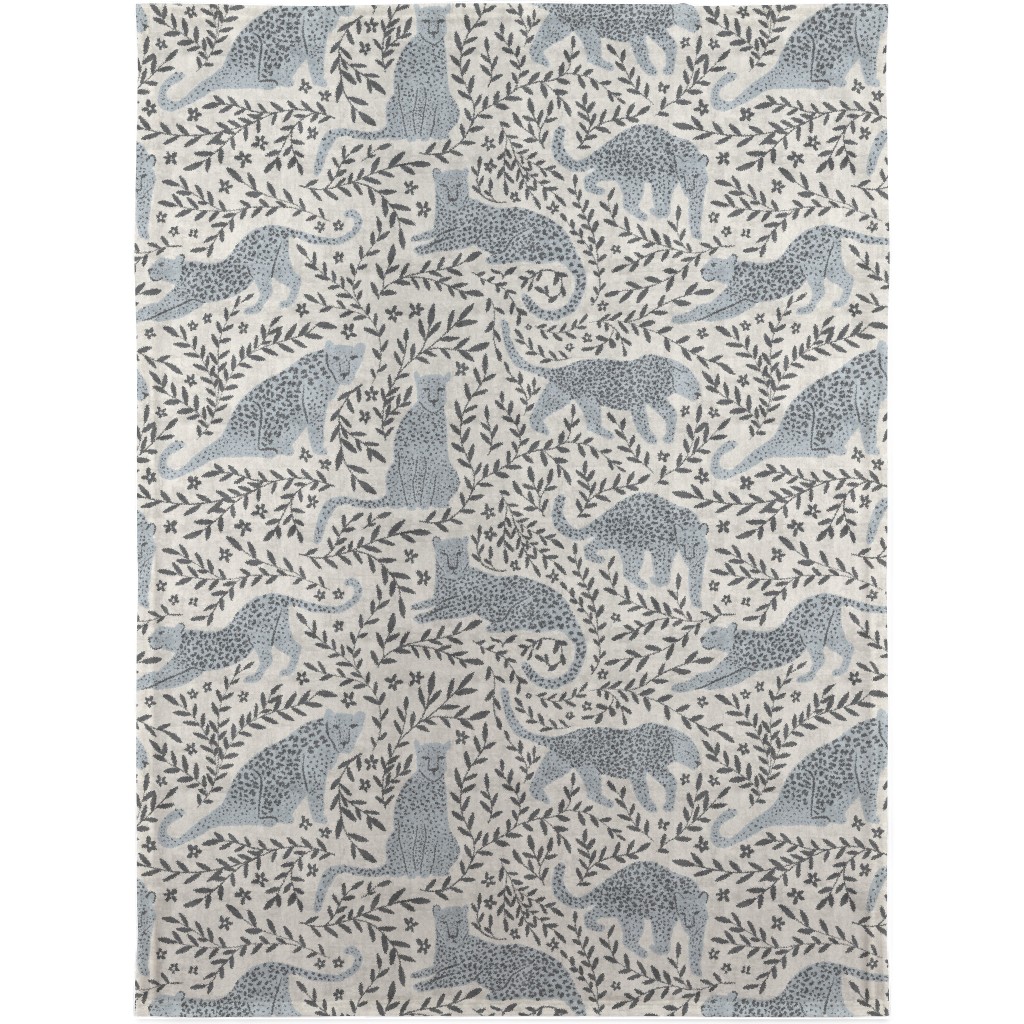 Jungle Cat Blanket, Fleece, 30x40, Gray