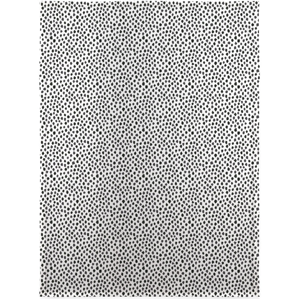 Inky Spots - Black and White Blanket, Fleece, 30x40, White, White