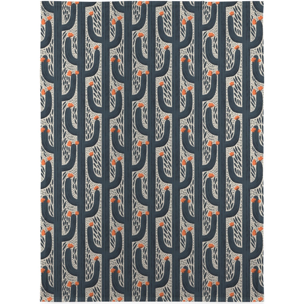 Wyatt - Cactus - Navy Blanket, Fleece, 30x40, Blue, True Blue