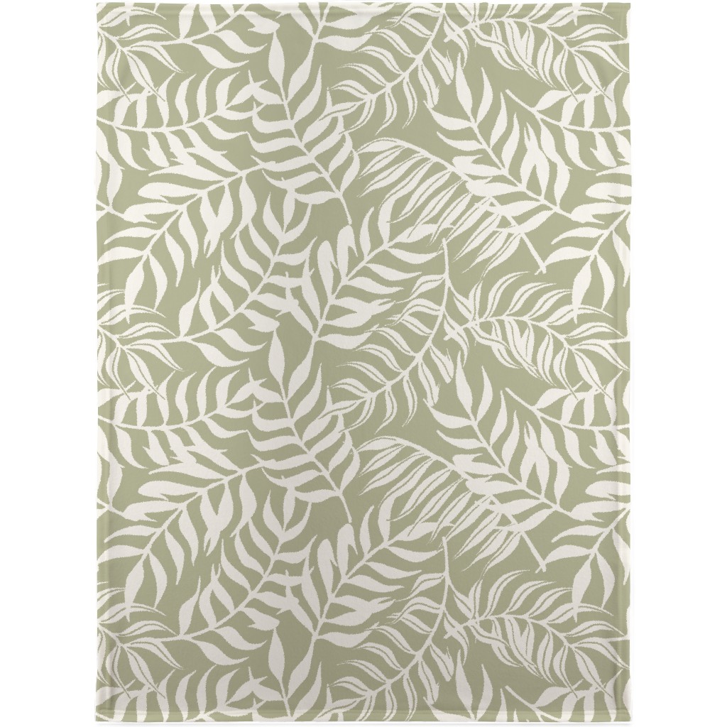 Moving Palms Blanket, Fleece, 30x40, Green, Sage