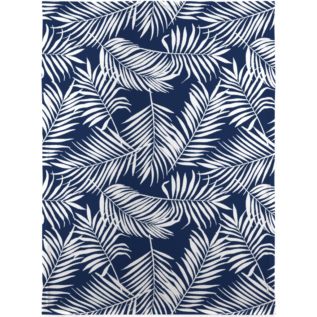 Palm Tree Leaves Blanket, Fleece, 30x40, Blue