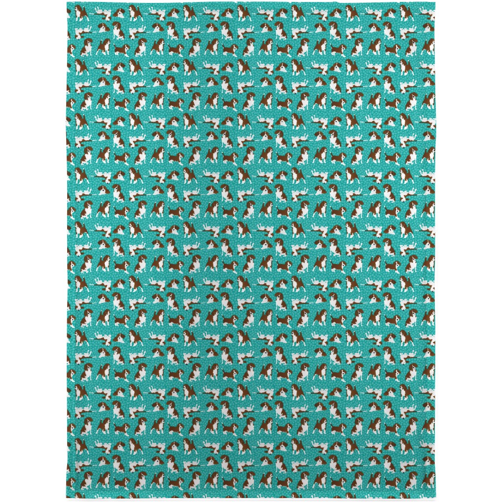 Beagle Dog Blanket, Fleece, 30x40, Green, Seafoam