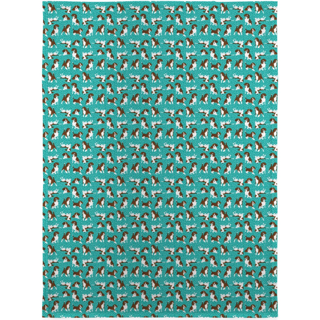 Beagle Dog Blanket, Fleece, 30x40, Green