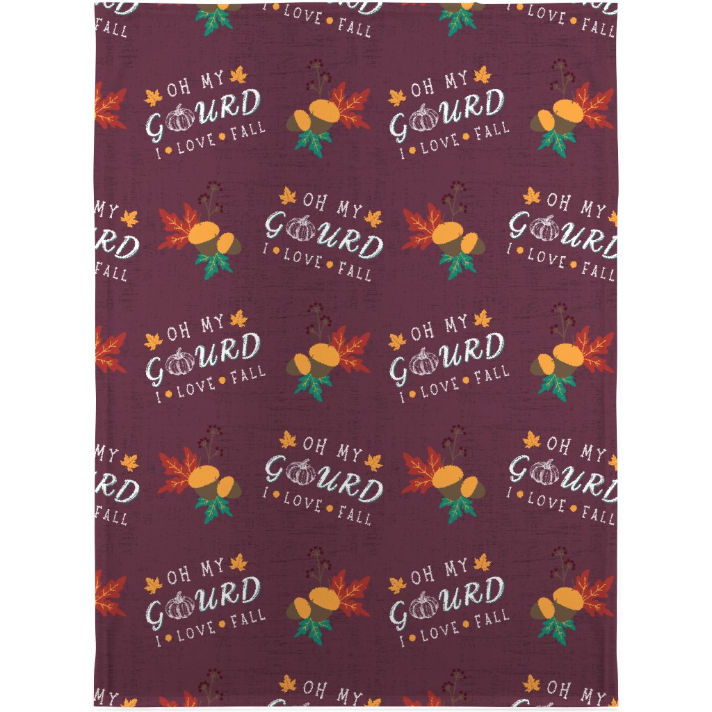 Oh My Gourd on Mauve Blanket, Fleece, 30x40, Purple, Purple