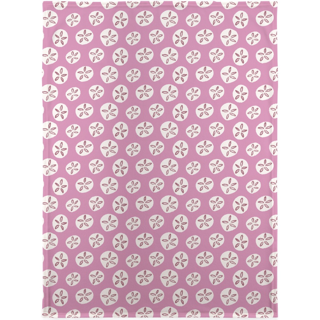 Sand Dollar Sea Shells Blanket, Fleece, 30x40, Pink, Whisper