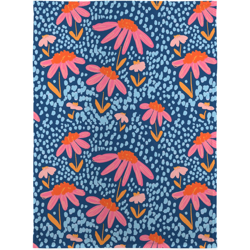 Spring Showers - Blue Blanket, Fleece, 30x40, Blue, True Blue