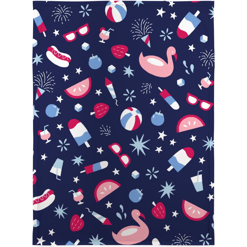 Patriotic Summer - Red, White and Blue Blanket, Fleece, 30x40, Multicolor