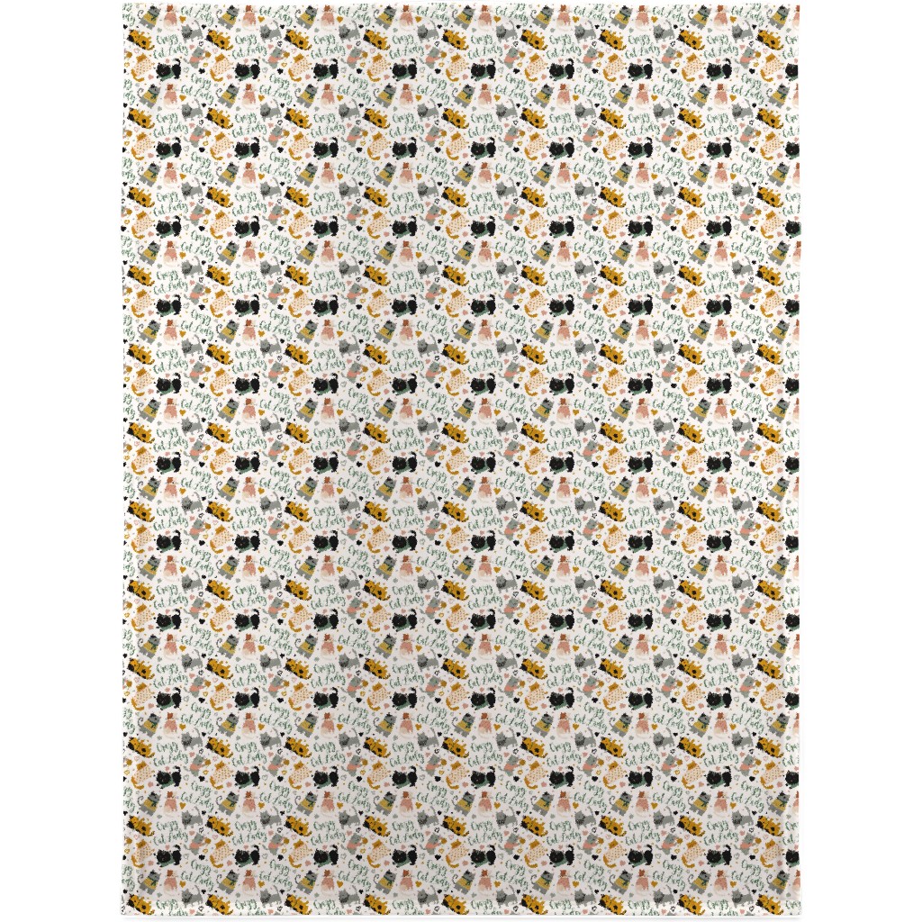 Crazy Cat Lady - Multicolor on Light Blanket, Fleece, 30x40, Multicolor