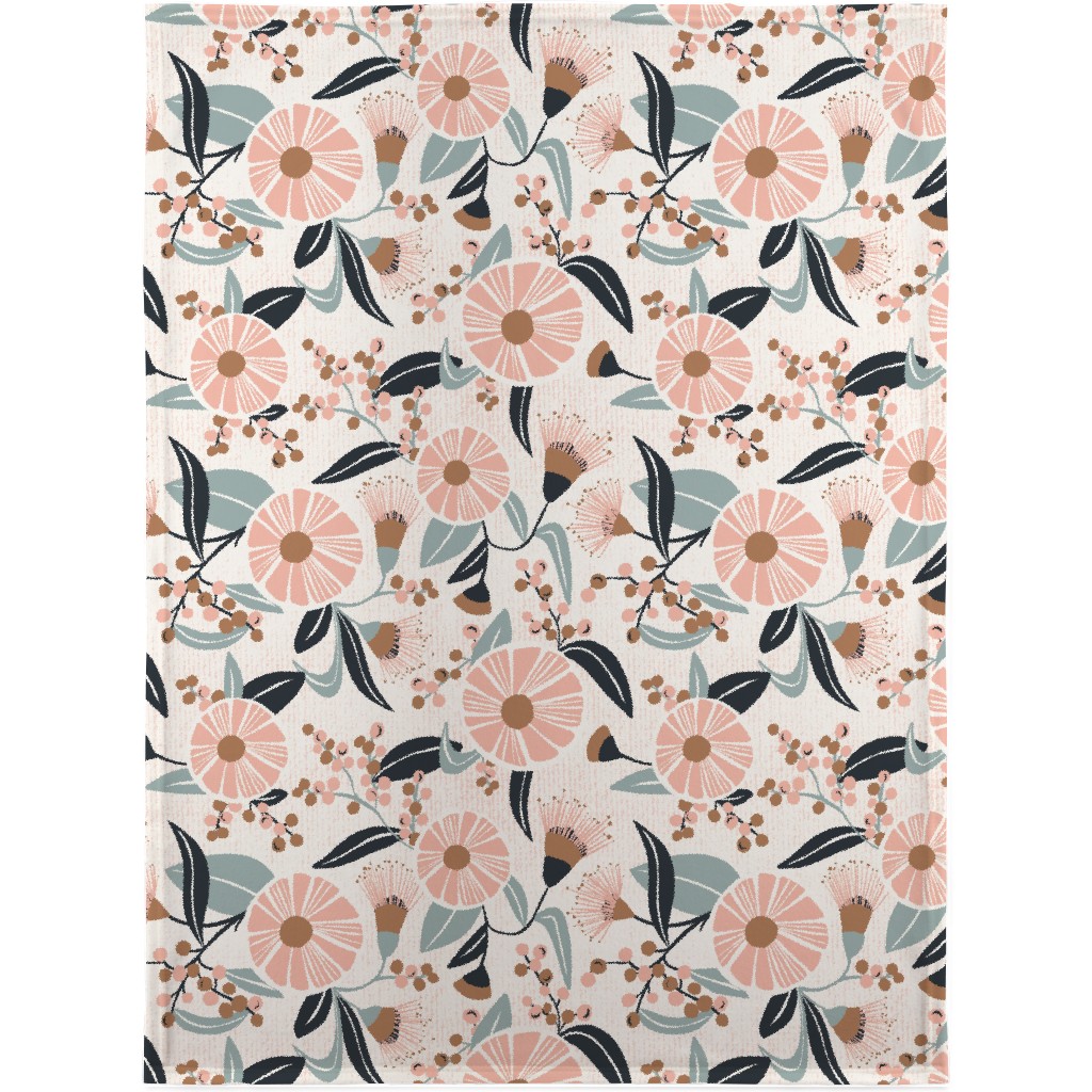 Madelyn Botanical Floral - Pink Blanket, Fleece, 30x40, Pink