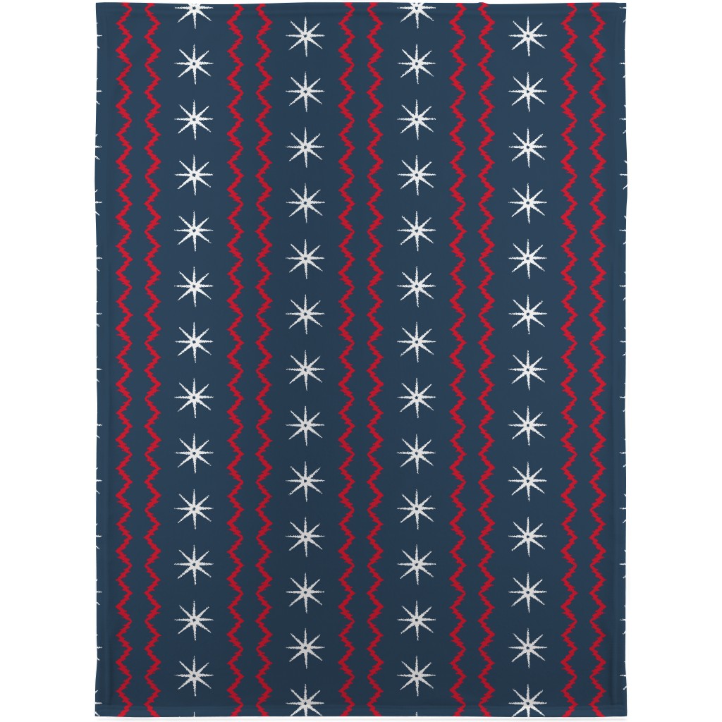Stars and Stripes - Blue, Red and White Blanket, Fleece, 30x40, Blue, True Blue