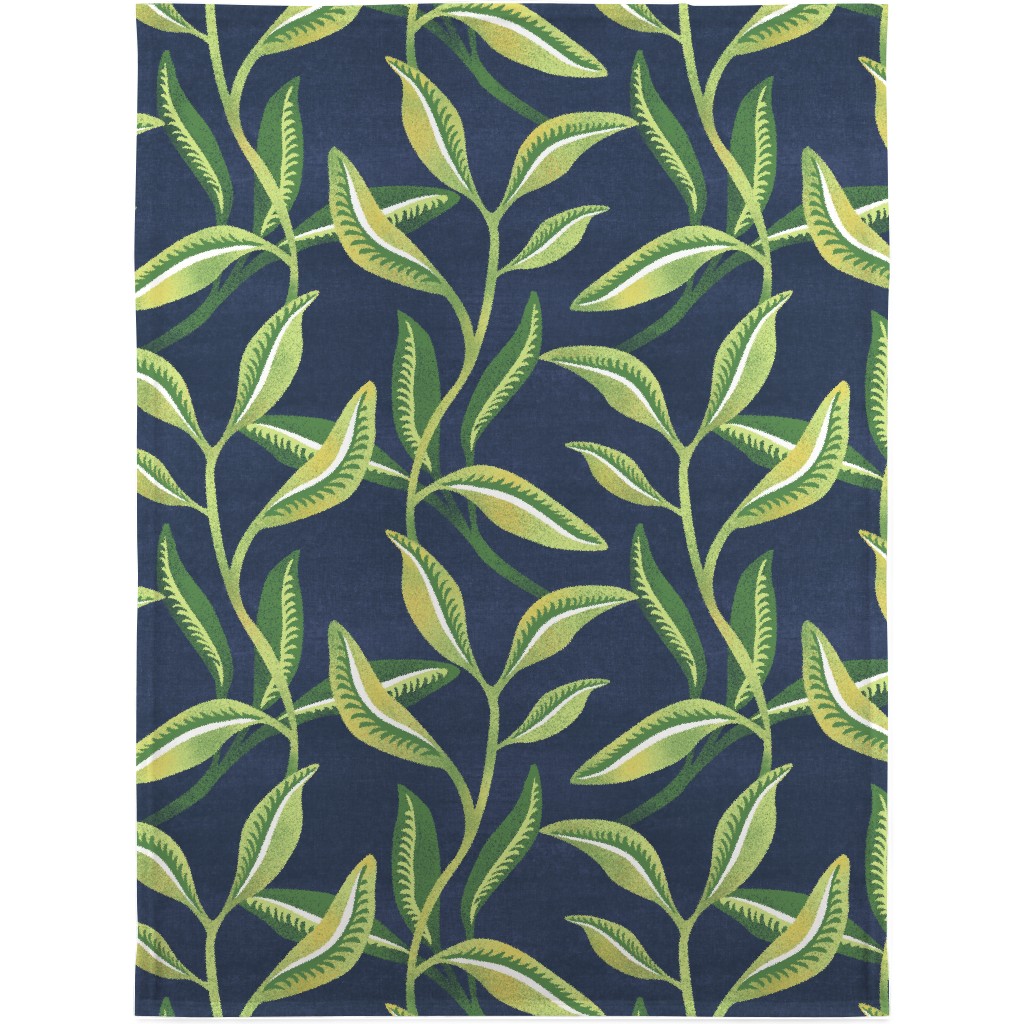 Leafy Vines - Green Blanket, Fleece, 30x40, Green, Classic Green
