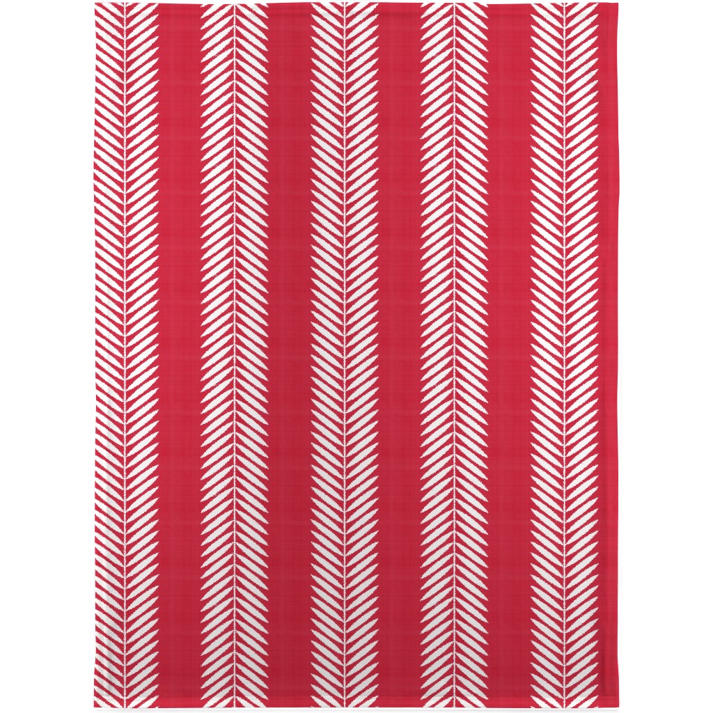 Laurel Leaf Stripe Blanket, Fleece, 30x40, Red, Apple
