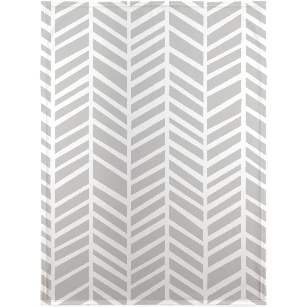Herringbone Tender Shoots Blanket, Fleece, 30x40, Gray, Smoke