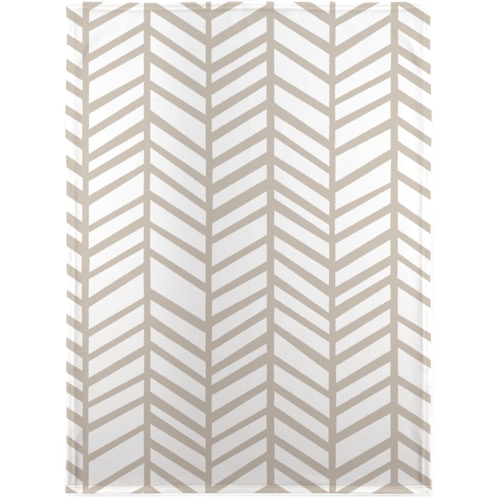Herringbone Tender Shoots Blanket, Fleece, 30x40, Beige, Wheat