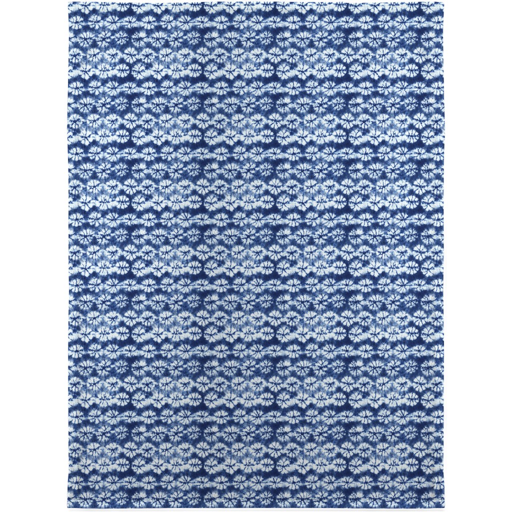 Shibori Pine - Blue Blanket, Fleece, 30x40, Blue, True Blue