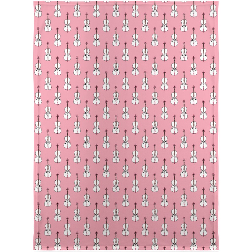 Violins - Pink Blanket, Fleece, 30x40, Pink, Bright Pink