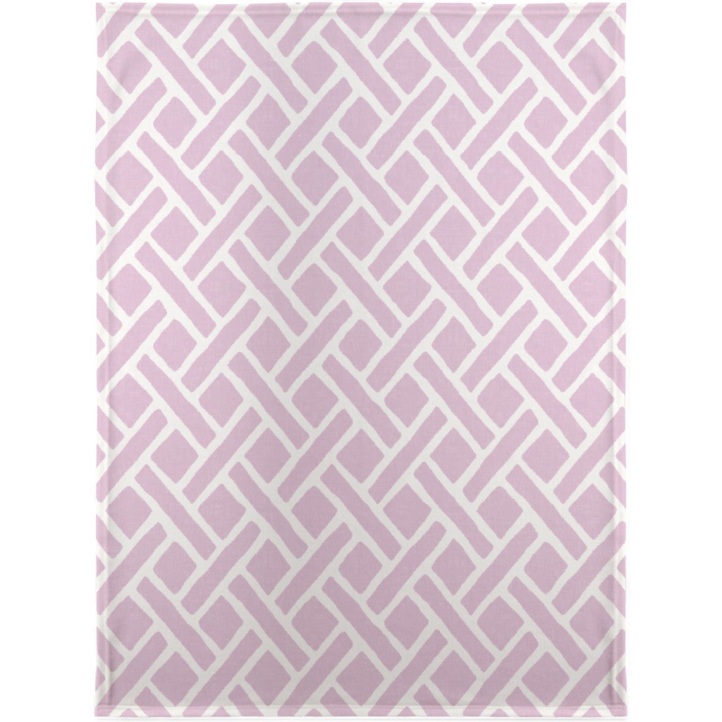 Savannah Trellis Blanket, Fleece, 30x40, Purple