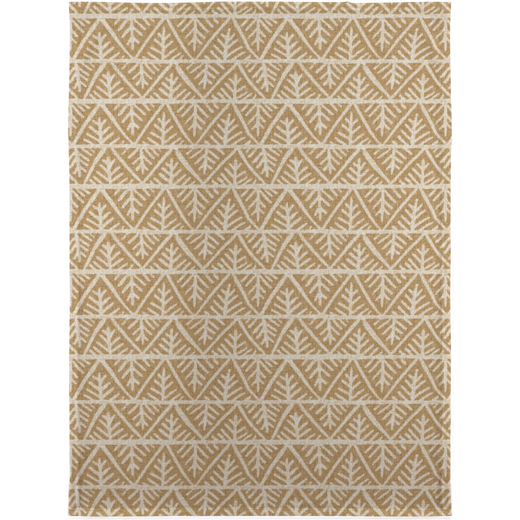 Textured Mudcloth Blanket, Fleece, 30x40, Brown