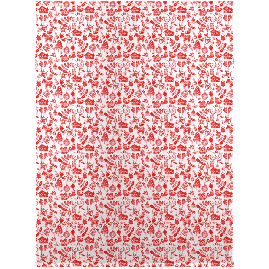 Red Christmas Blanket, Fleece, 30x40, Red, Red