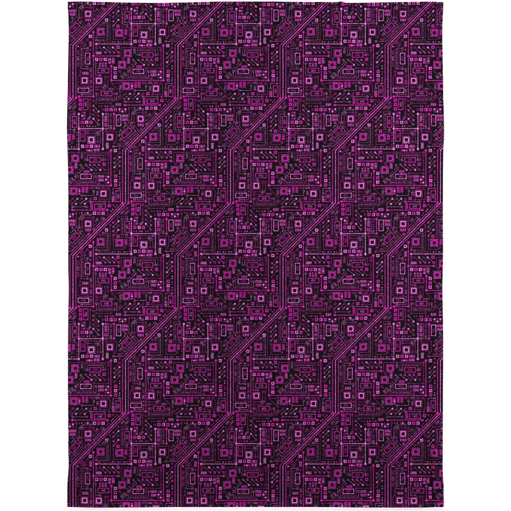 Short Circuits Blanket, Fleece, 30x40, Pink, Summer Plum