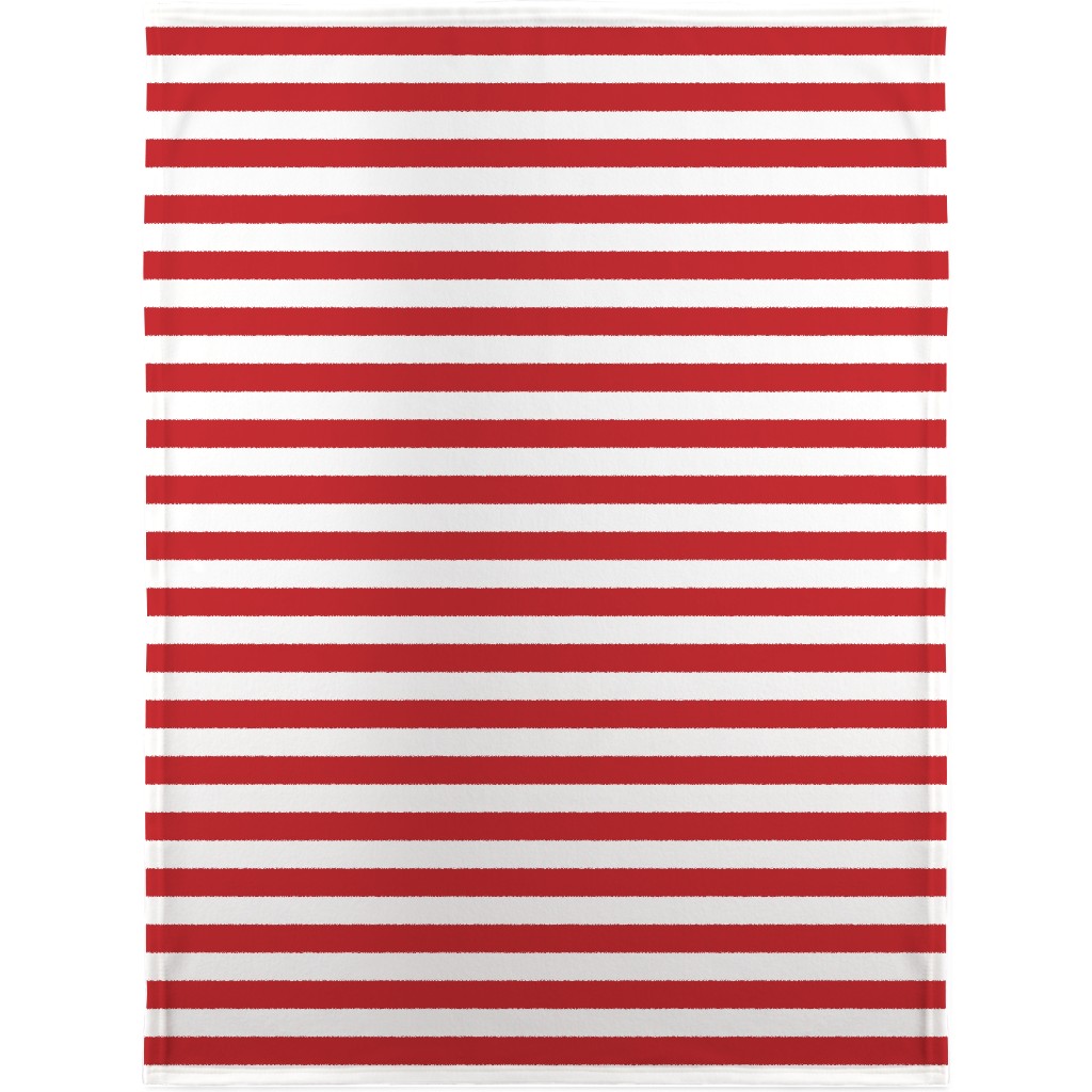 Red Stripes Blanket, Fleece, 30x40, Red, Red