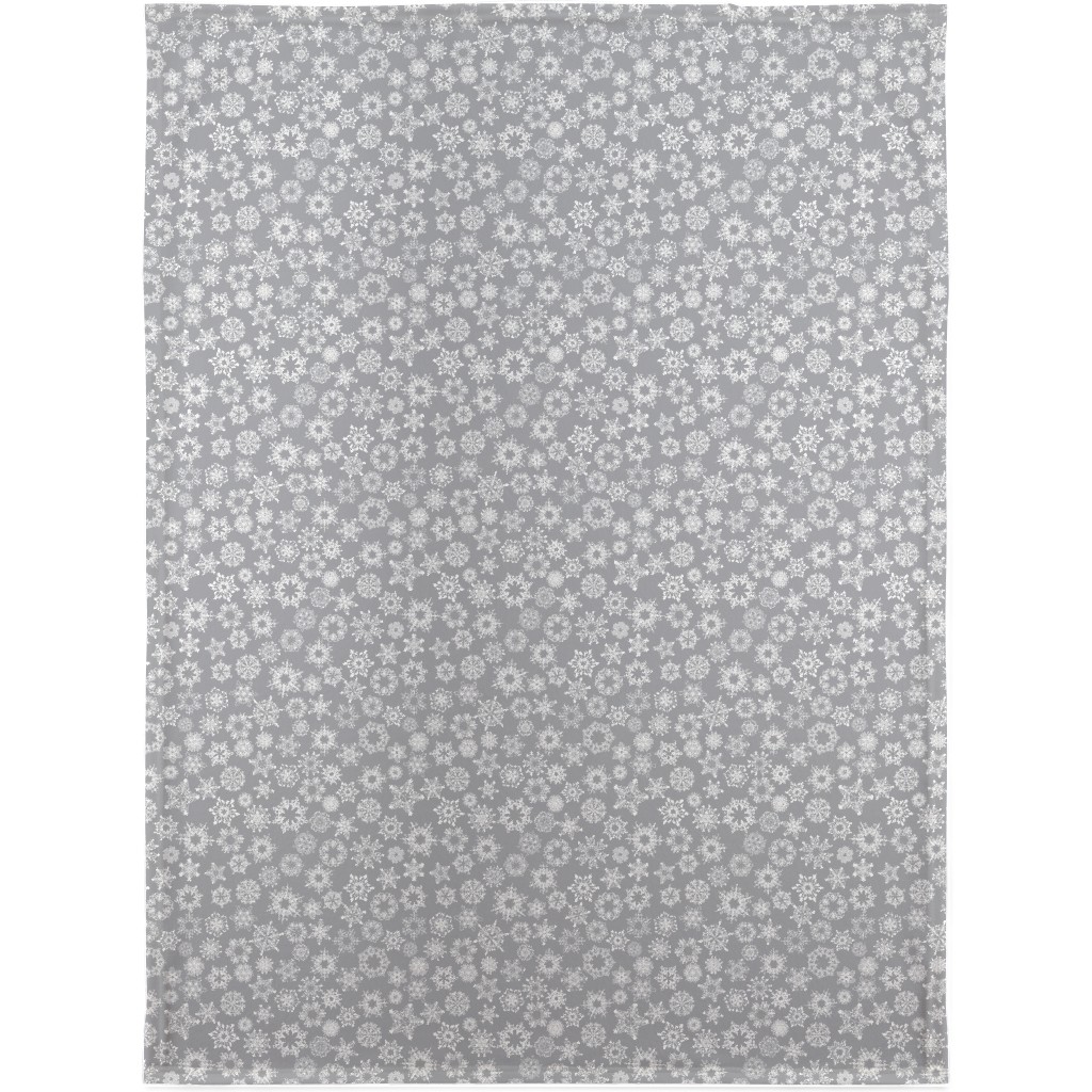 Snowflake Silver Blanket, Fleece, 30x40, Gray, Gray