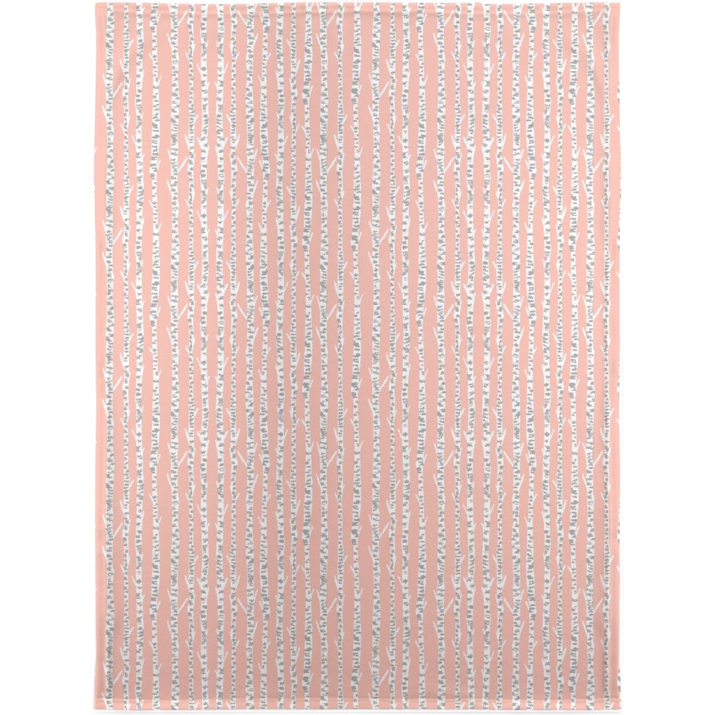 Birch Tree - Pink Blanket, Fleece, 30x40, Pink, Bright Pink