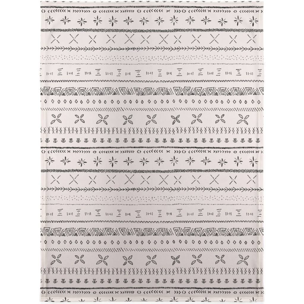 Boho Print Blanket, Fleece, 30x40, Beige