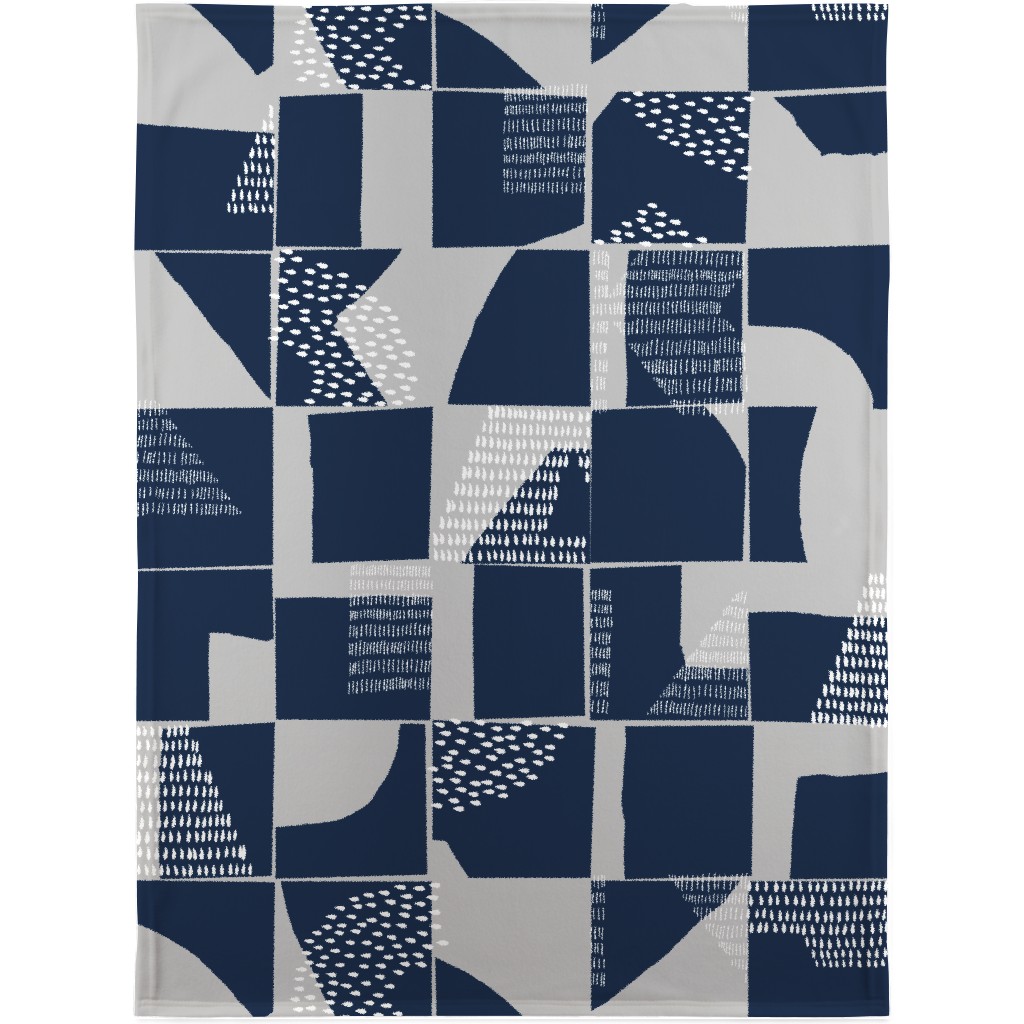 Abstract Textures - Blue Blanket, Fleece, 30x40, Blue, True Blue